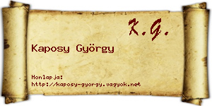 Kaposy György névjegykártya