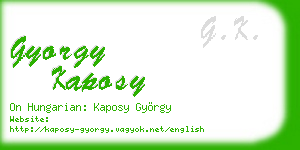 gyorgy kaposy business card